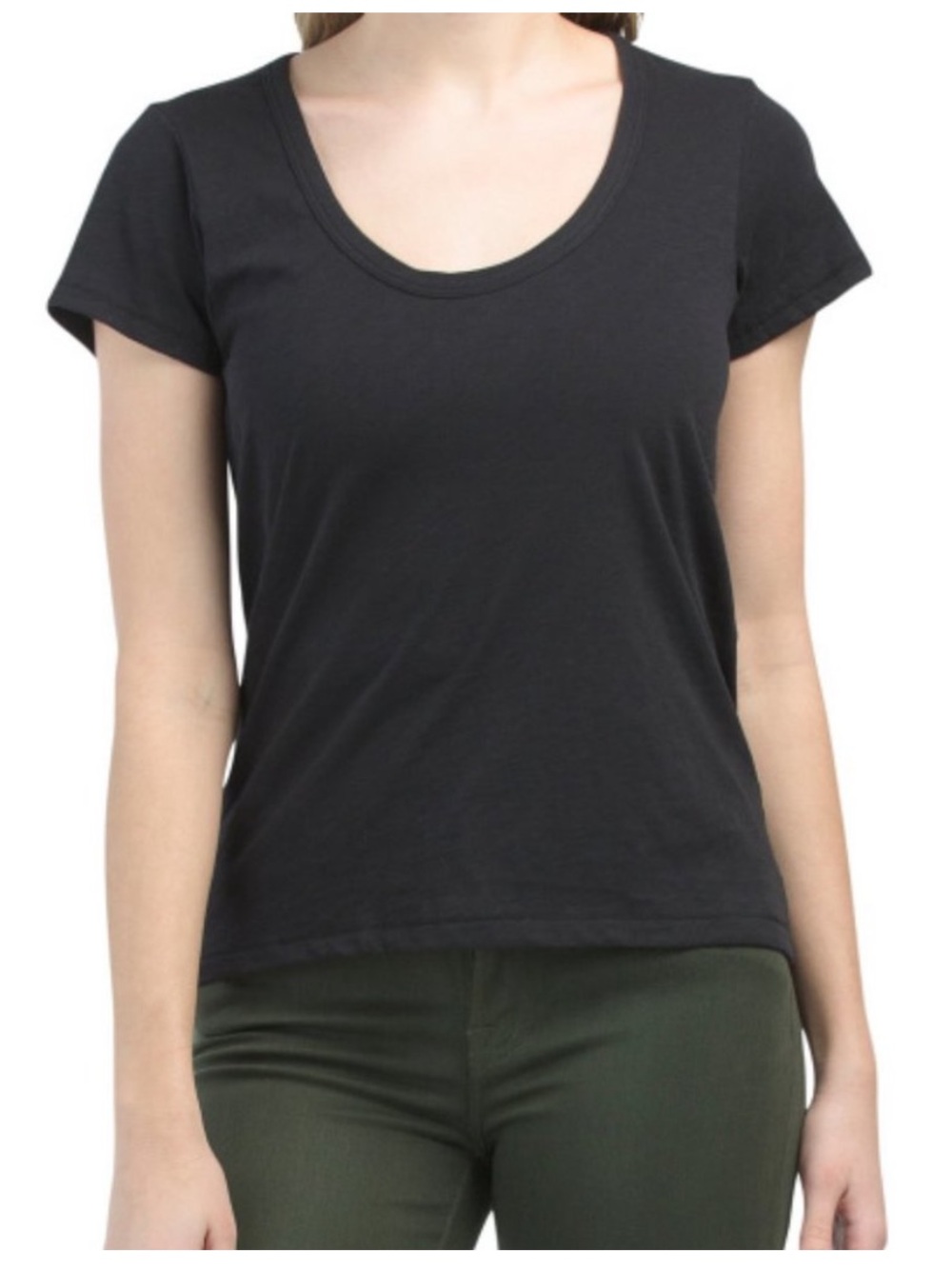 Rag & bone Pima cotton Scoop Neck Tee - Black